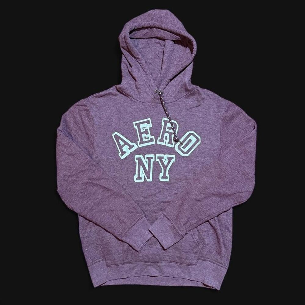 Aeropostale Women's Burgundy and Purple Hoodie